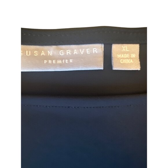 Susan Graver Premier Black Asymmetrical Tunic Top XL - Picture 2 of 3